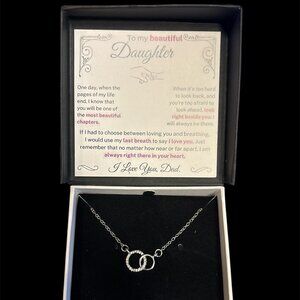 To Daughter, I love you, Dad Necklace. 15mm NEW